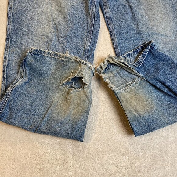 Carhartt Mens Carpenter Pants 42x36 Loose Original Fit Denim Enormous Distressed - Picture 4 of 11